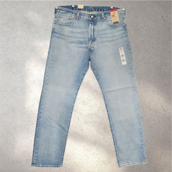 Levi’s 501 Original Fit Men’s Buttonfly Straight Leg Blue Jeans W38 L34 - Picture 2 of 16
